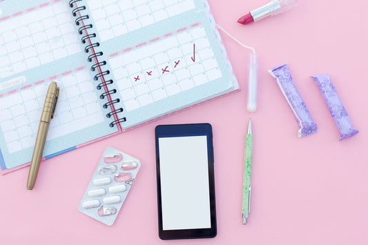 Period tracker and menstrual products for hormonal imbalance symptoms