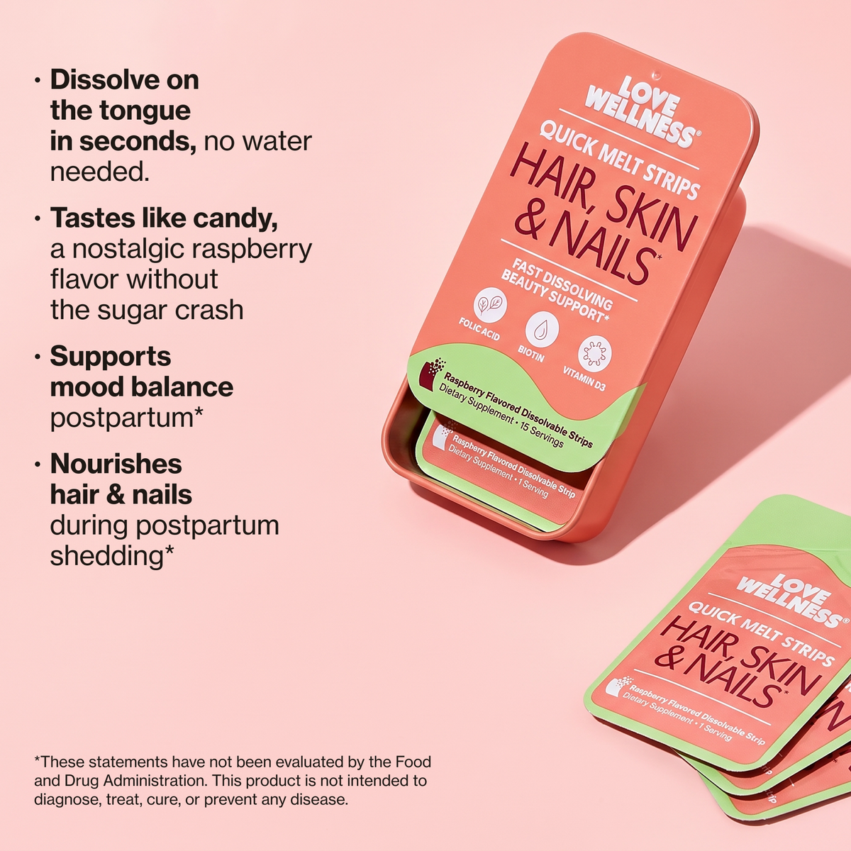 HAIR, SKIN & NAILS* Quick Melt Strips