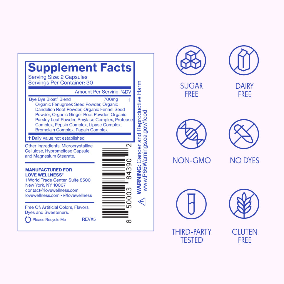 Shop Bye Bye Bloat® | Debloat Pills | Love Wellness